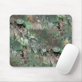灰色の緑の奇妙なテクスチャと抽象芸術スカル マウスパッド (マウス)
