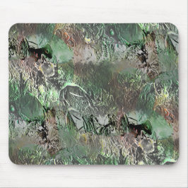 灰色の緑の奇妙なテクスチャと抽象芸術スカル マウスパッド