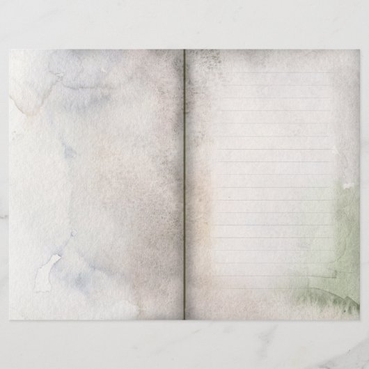 灰色の緑の水のカラージャーナルページ (正面)