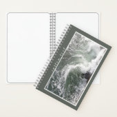 灰色の緑の海海の波を壊す自然写真 ノートブック (内側)