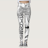 灰色の線が交差すると爪のスケッチを思い出す レギンス (正面)