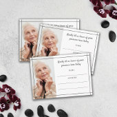 灰色の線の写真の葬儀の出席 エンクロージャーカード