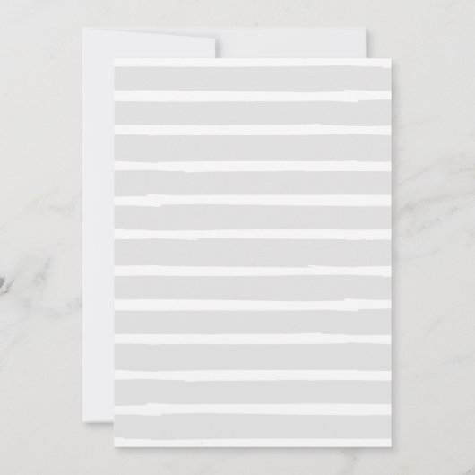 灰色の線付パーソナライズされたきノートカード 招待状 (裏面)