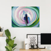 灰色の線（黒、青、黄） | O'Keefe | ポスター (ホームオフィス)