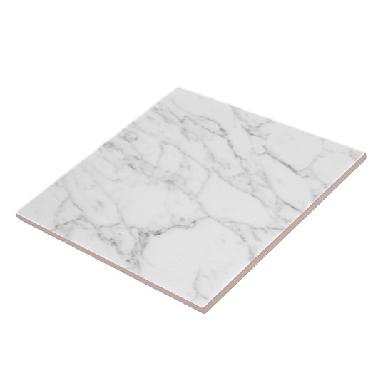 灰色の縁取り線を持つ大きな白い大理石のタイル タイル (側面)