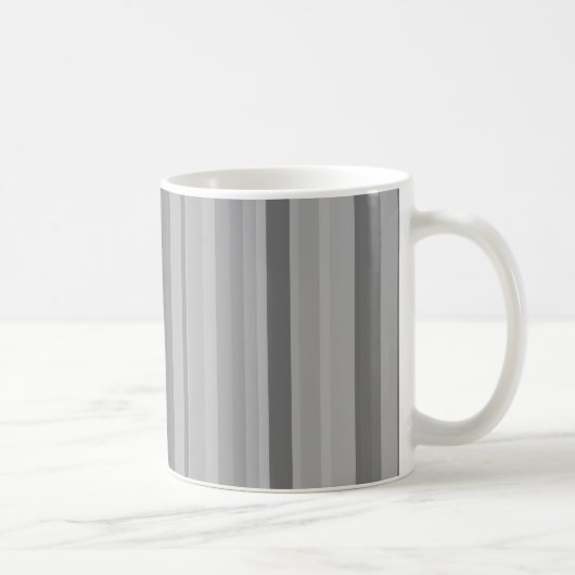 灰色の縦ストライプ線 コーヒーマグカップ (右)