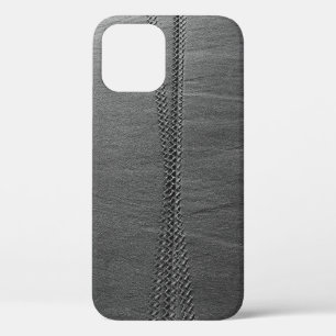 灰色の繊維に銀鎖のリンク iPhone 12ケース