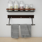 灰色の繊維織物のタコの種パターン（の模様が）ある キッチンタオル