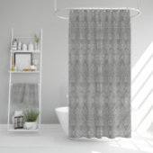 灰色の繊維織物のタコの種パターン(の模様が)ある シャワーカーテン