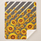 灰色の美しい黄色の花、金ゴールドストライプ シェルパブランケット (正面)