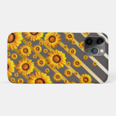 灰色の美しい黄色の花、金ゴールドストライプ Case-Mate iPhoneケース (裏面(横))