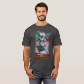 灰色の背景でサッカーをする独立の天使 Tシャツ (正面フル)