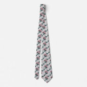 灰色の背景にピンク色の花 ネクタイ (裏面)