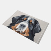 灰色の背景にベルネーゼの山犬 ドアマット (アングル)