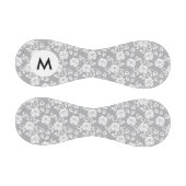 灰色の背景に白いモノグラムのレースのパターン 野球ボール (パネル)