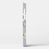 灰色の背景に白と灰色の花模様 Case-Mate iPhoneケース (裏面 / 左)
