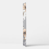 灰色の背景に白と灰色の花模様 Case-Mate iPhoneケース (裏面 / 右)