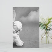 灰色の背景に眠る天使、天使の芸術 便箋 (スタンド正面)