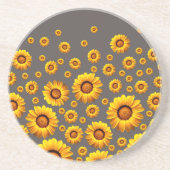 灰色の背景に美しい黄色の花 コースター (正面)