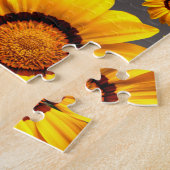 灰色の背景に美しい黄色の花 ジグソーパズル (側面)