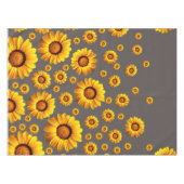 灰色の背景に美しい黄色の花 テーブルクロス (正面(横))