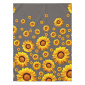 灰色の背景に美しい黄色の花 テーブルクロス (正面)