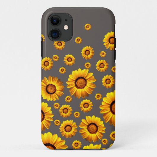 灰色の背景に美しい黄色の花 Case-Mate iPhoneケース (裏面)