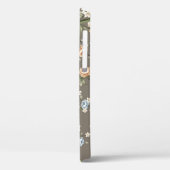 灰色の背景に葉模様のかわいい花 Case-Mate iPhoneケース (裏面 / 左)