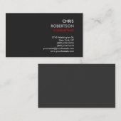 灰色の背景に赤いモダン名刺 名刺 (正面/裏面)