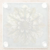 灰色の背景に飾りデマスクロゼット ガラスコースター (裏面)