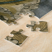 灰色の背景に飾りデマスクロゼット ジグソーパズル (側面)