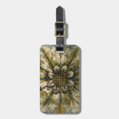 灰色の背景に飾りデマスクロゼット ラゲッジタグ (正面縦)