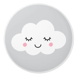 灰色の背景のドア・ノブの睡眠の雲 セラミックノブ