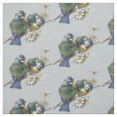 灰色の背景のヴィンテージの鳥 ファブリック (見本)