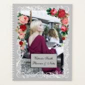 灰色の背景の女の子のファッションモダン赤 プランナー手帳 (正面)