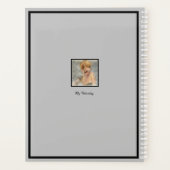 灰色の背景の女の子のファッション モダン エレガント プランナー手帳 (裏面)