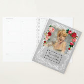 灰色の背景の女の子のファッション モダン エレガント プランナー手帳 (ディスプレー)