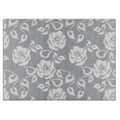 灰色の背景の白いレースパターン カッティングボード (正面)