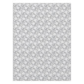 灰色の背景の白いレースパターン テーブルクロス (正面)