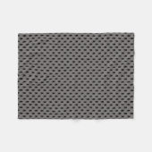 灰色の背景の黒いパグのシルエット フリースブランケット (正面(横))