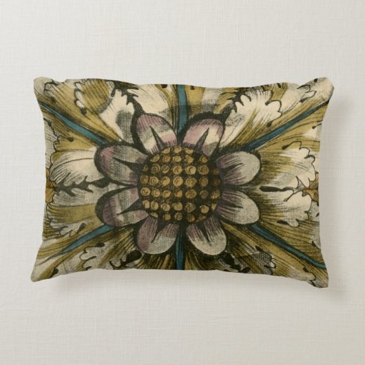 灰色の背景のDemaskの装飾的なロゼット アクセントクッション (裏面)