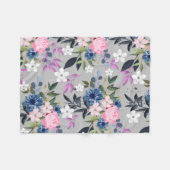 灰色の背景を持つバラ フリースブランケット (正面(横))