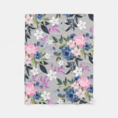 灰色の背景を持つバラ フリースブランケット (正面)