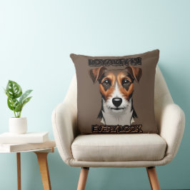 灰色の背景テリアのリアリスティックスケッチ クッション