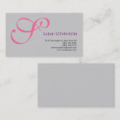 灰色の背景モノグラム標準名刺 名刺 (正面/裏面)