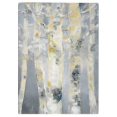 灰色の背景6の樺の木 クリップボード (裏面)