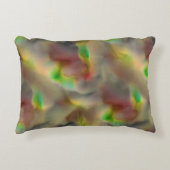 灰色の色合いに赤とライムグリーンのガラスの外観 アクセントクッション (正面)