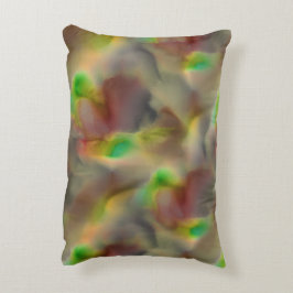 灰色の色合いに赤とライムグリーンのガラスの外観 アクセントクッション