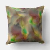 灰色の色合いに赤とライムグリーンのガラスの外観 クッション (裏面)