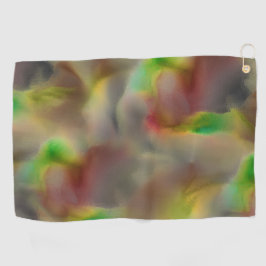 灰色の色合いに赤とライムグリーンのガラスの外観 ゴルフタオル